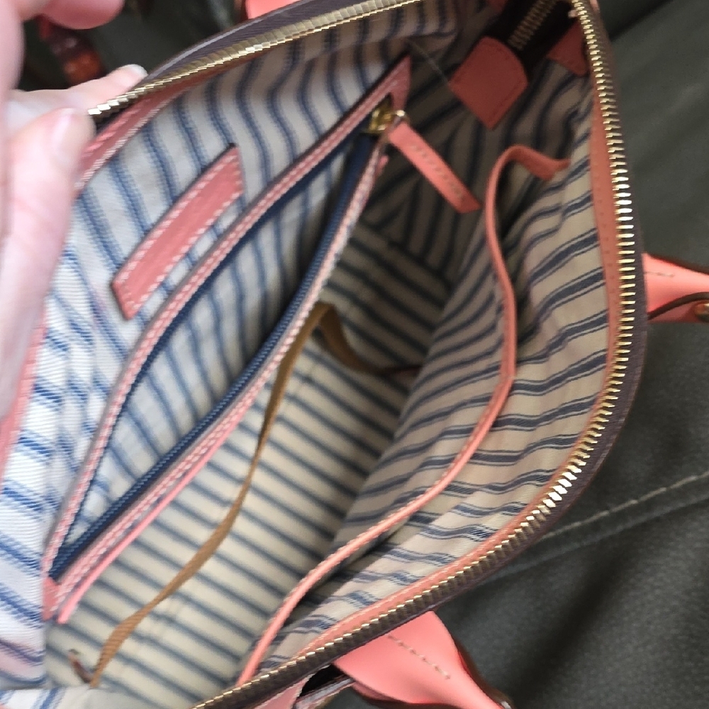 Dooney & Bourke Pink and Tan Woven Satchel Set - Picture 7 of 16